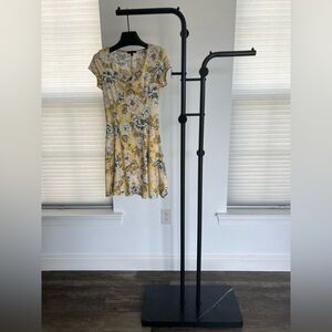 BeBop Yellow and Gray Cap Sleeve A-Line Sundress size Small